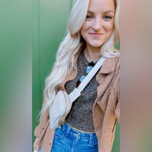 Taupe Gray Crossbody Bag